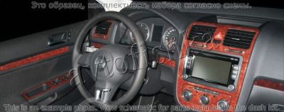 Декоративные накладки салона Volkswagen Jetta 2010-2010 полный набор, Автоматическая коробка передач